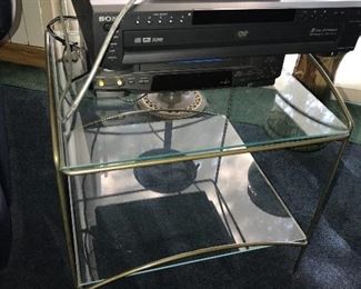 2 LEVEL GLASS TOP SIDE TABLE