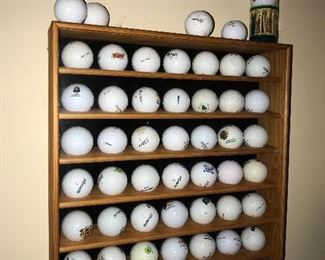GOLF BALL DISPLAY CASE CABINET WALL RACK HOLDER