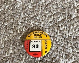 1935 ST. ANDREWS GOLF CLUB CADDIE BADGE