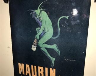 MAURINE QUINA LE PUY GREEN DEVIL FRENCH LIQUOR POSTER ADVERTISMENT