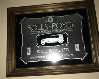 ROLLS ROYCE ADVERTISING MIRROR SIGN