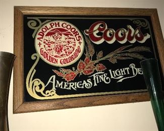 VINTAGE ADOLPH COORS GOLDEN COLORADO BEER SIGN WOODEN FRAME