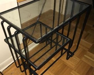 GLASS TOP SIDE TABLES