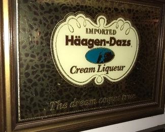 VINTAGE HAAGEN DAZS CREAM LIQUEUR BAR MIRROR