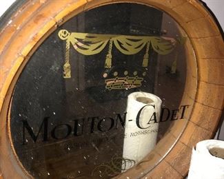 VINTAGE MOUTON CADET BARON MIRRORED BAR SIGN