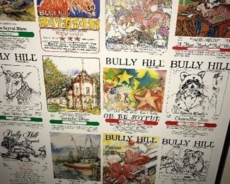 VINTAGE UNCUT LABEL SHEET FROM BULLY HILL VINEYARDS. MULTIPLE LABELS