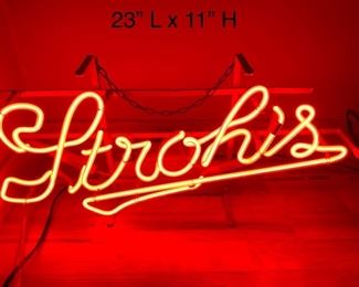 STROHS RED NEON SIGN