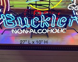 VINTAGE BUCKLER NON ALCOHOLIC NEON SIGN