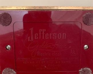 VINTAGE JEFFERSON GOLDEN HOUR MYSTERY CLOCK MCM ART DECO
