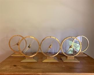 VINTAGE JEFFERSON GOLDEN HOUR MYSTERY CLOCKS MCM ART DECO