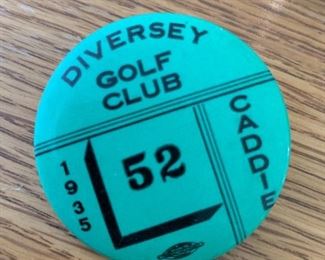 1935 CADDIE PINBACK BUTTON BUDGE