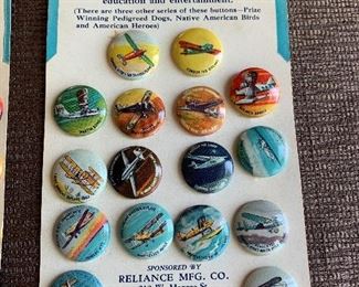 YANK JUNIOR EDUCATIONAL BUTTON COLLECTION AIRPLANE SERIES