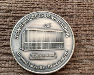 1971 COMMEMORATIVE COIN/TOKEN MANUFACTURES NATIONAL BANK OF DETROIT