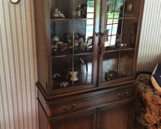 Glass door antique break front 