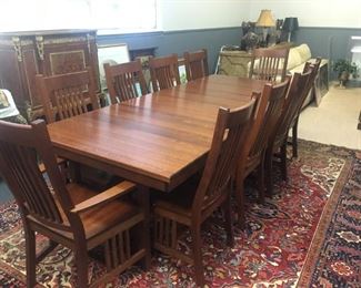 8ft. Solid oak conference dining table.