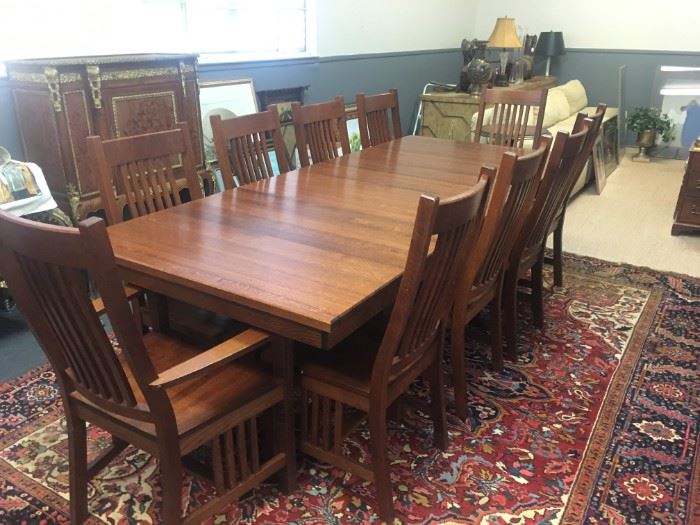 8ft. Solid oak conference dining table.