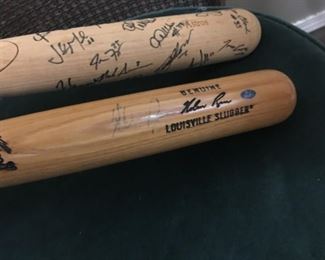 Nolan Ryan autographed bat. Corpus Christi Hooks 2006 autographed team bat (1st half) - includes Hunter Pence and Ben Zobrist.