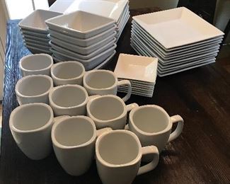 White stoneware set - 49 pcs