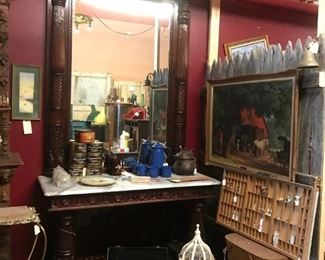 1800's Hunter Hall Table with Mirror