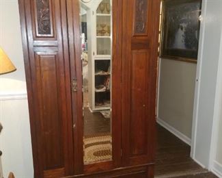 Small, antique armoire/wardrobe.