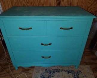 Painted small wooden chest