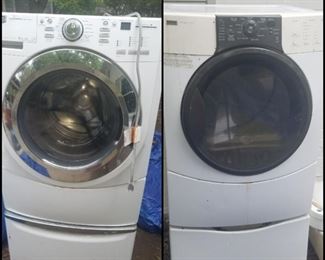 Kenmore Elite washer & dryer with pedestals