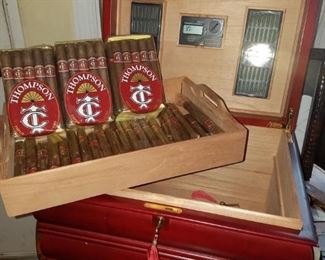 Thompson imported cigars & humidor