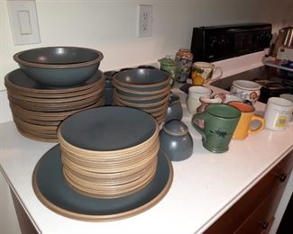 Stoneware dishes and mugs