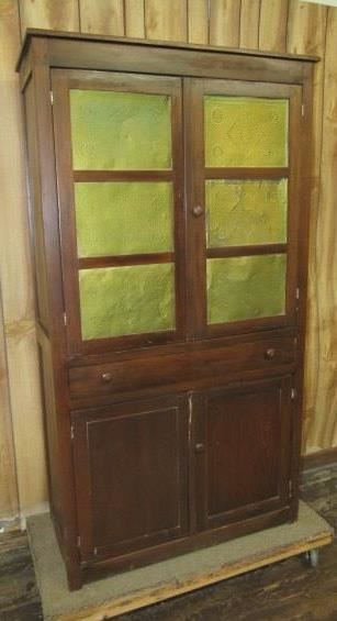 Antique Kitchen Cabinet w/Punched Tin Doors