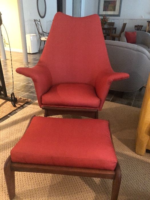Adrain Pearsall Walnut Chair and ottoman. Mid Century 1960’s
