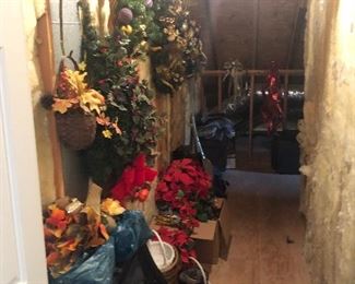 lots of Christmas and holiday decor