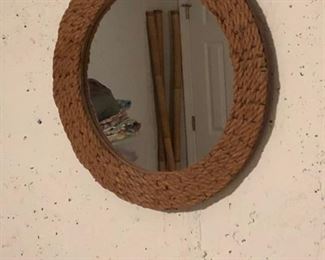 round sisal mirror