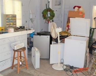 2 MINI REFRIGERATORS AND SMALL CHEST FREEZER