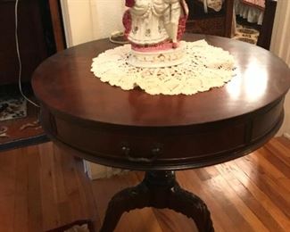 Beautiful round Mahogany stamped entry table