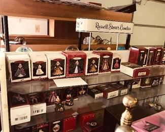 Russell Stover Display Cabinet. Christmas Ornaments