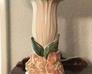 Beautiful ceramic lamp with dogwood relief