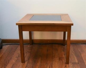 Mid Century Modern End Table with Tile Inset