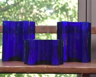 Cobalt Blue Glass Vases 
