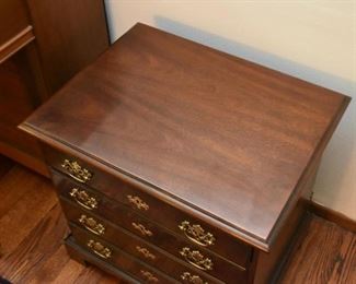 Mahogany Chest of Drawers / Side Table with Brass Pulls 