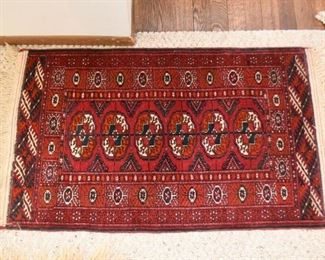 Vintage Turkomen Tribal Tekke Bokhara Rug (Approx 39.5" x 22")