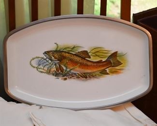 Norwegian Enamel Fish Platter