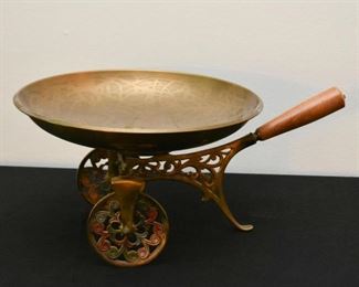 Brass Wheelbarrow Centerpiece Bowl