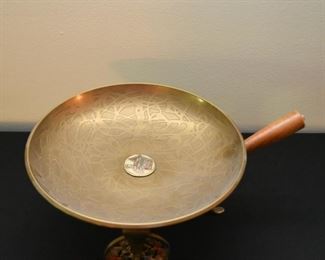 Brass Wheelbarrow Centerpiece Bowl