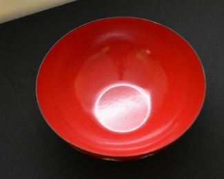 Cathrineholm Red Enamelware Lotus Bowl