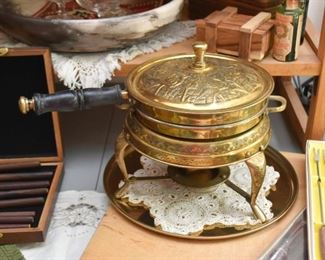 Brass Fondue Pot 