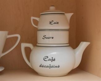 French Coffee Pot with Creamer & Sugar
