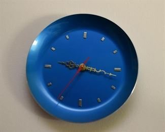 Vintage Blue Enamelware Wall Clock