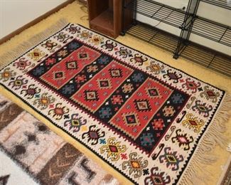 Vintage Bessarabian Kilim Type Carpet / Rug (Approx 63" x 37")