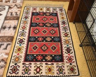 Vintage Bessarabian Kilim Type Carpet / Rug (Approx 63" x 37")