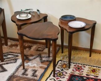 Set of 3 Vintage Wood Tables 